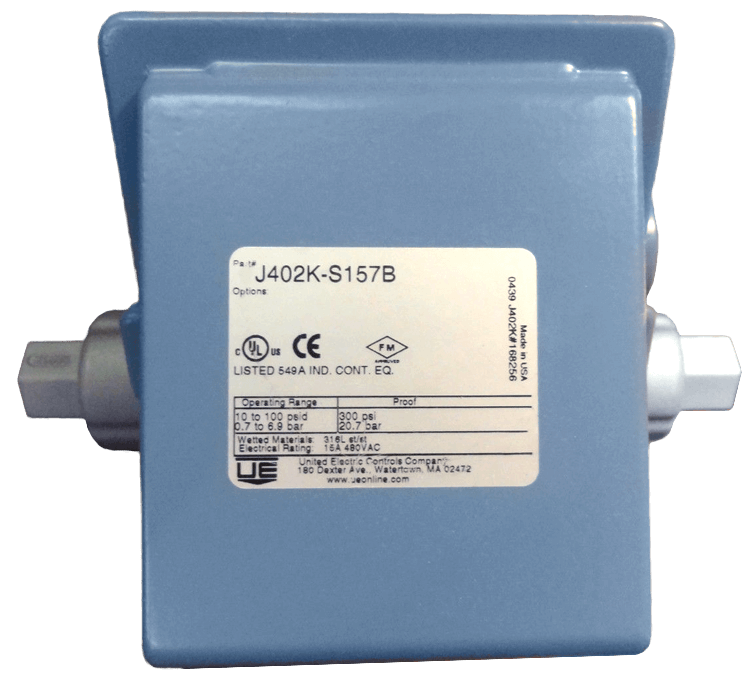 United Electric Differential Pressure Switch, 400 Series Type J402K Models S147B & S157B